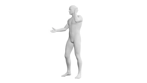 Beautiful young man posing, isolated on white background. 3d illustration (.. Stock Illustration