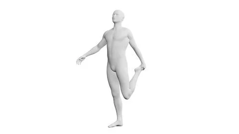 Beautiful young man posing, isolated on white background. 3d illustration (.. Stock Illustration