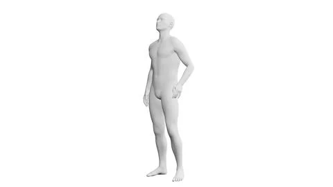 Beautiful young man posing, isolated on white background. 3d illustration (.. Stock Illustration