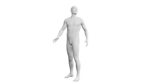 Beautiful young man posing, isolated on white background. 3d illustration (.. Stock Illustration