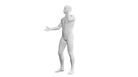 Beautiful young man posing, isolated on white background. 3d illustration (.. Stock Illustration