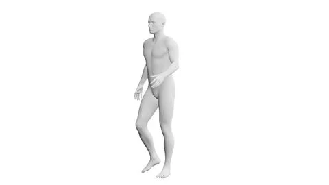 Beautiful young man posing, isolated on white background. 3d illustration (.. Stock Illustration