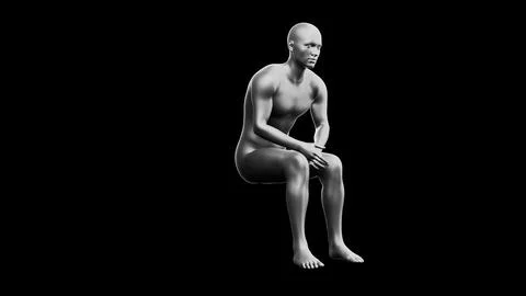 Beautiful young man posing, isolated on black background. 3d illustration (.. Stockillustratie