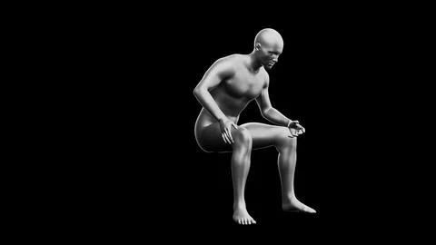 Beautiful young man posing, isolated on black background. 3d illustration (.. Stock Illustration