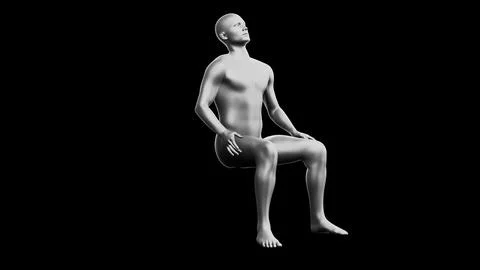 Beautiful young man posing, isolated on black background. 3d illustration (.. イラスト素材