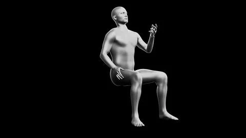 Beautiful young man posing, isolated on black background. 3d illustration (.. Stock Illustration
