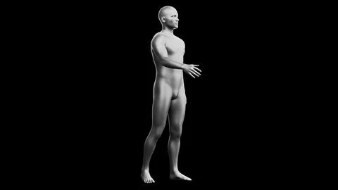 Beautiful young man posing, isolated on black background. 3d illustration (.. Stock Illustration