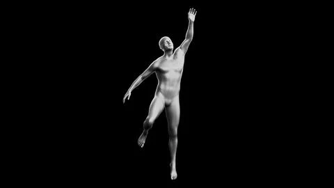 Beautiful young man posing, isolated on black background. 3d illustration (.. Stock Illustration