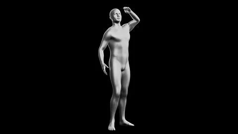 Beautiful young man posing, isolated on black background. 3d illustration (.. Illustrazione stock