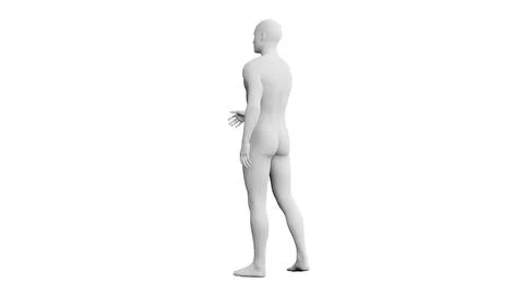 Beautiful young man posing, isolated on white background. 3d illustration (.. Stock Illustration