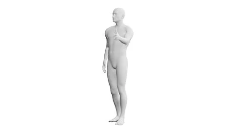 Beautiful young man posing, isolated on white background. 3d illustration (.. Stock Illustration