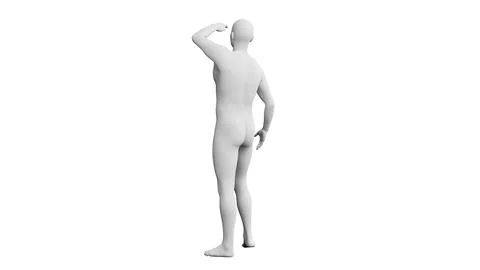 Beautiful young man posing, isolated on white background. 3d illustration (.. Stock Illustration