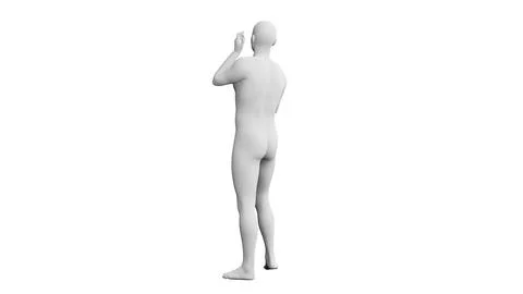 Beautiful young man posing, isolated on white background. 3d illustration (.. Stock Illustration