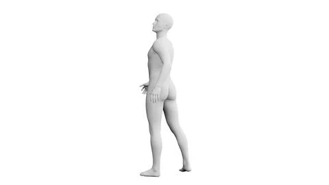 Beautiful young man posing, isolated on white background. 3d illustration (.. Stock Illustration