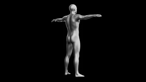 Beautiful young man posing, isolated on black background. 3d illustration (.. Stock Illustration