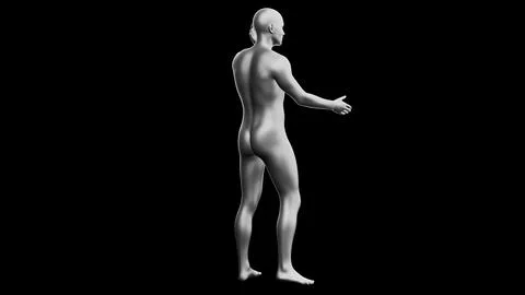 Beautiful young man posing, isolated on black background. 3d illustration (.. Stock Illustration