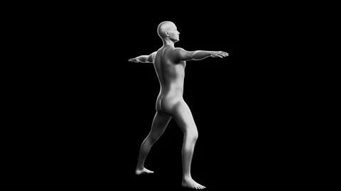 Beautiful young man posing, isolated on black background. 3d illustration (.. Stock Illustration