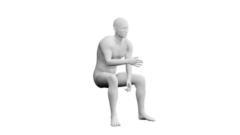 Beautiful young man posing, isolated on white background. 3d illustration (.. イラスト素材