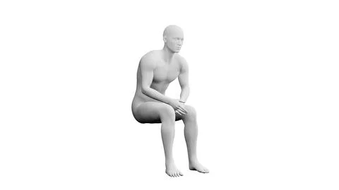Beautiful young man posing, isolated on white background. 3d illustration (.. Stock Illustration