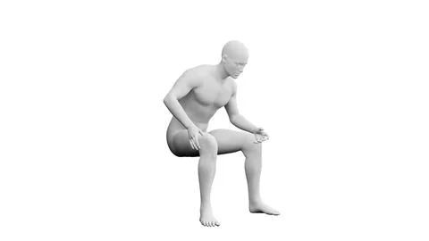 Beautiful young man posing, isolated on white background. 3d illustration (.. イラスト素材