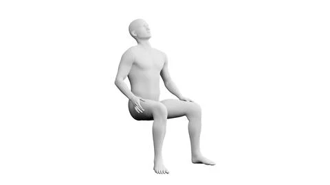 Beautiful young man posing, isolated on white background. 3d illustration (.. Stock Illustration