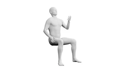 Beautiful young man posing, isolated on white background. 3d illustration (.. Stock Illustration