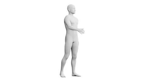 Beautiful young man posing, isolated on white background. 3d illustration (.. Stock Illustration