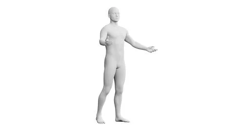 Beautiful young man posing, isolated on white background. 3d illustration (.. Stock Illustration