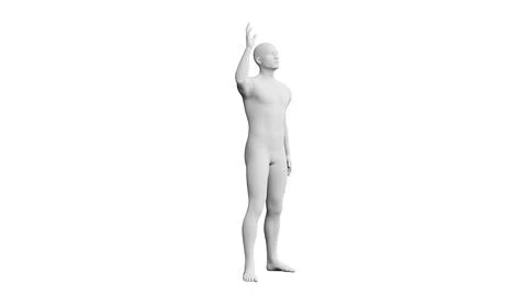Beautiful young man posing, isolated on white background. 3d illustration (.. Stock Illustration