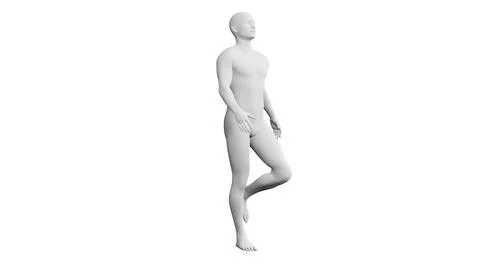 Beautiful young man posing, isolated on white background. 3d illustration (.. Stock Illustration