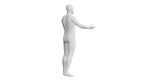 Beautiful young man posing, isolated on white background. 3d illustration (.. Stock Illustration