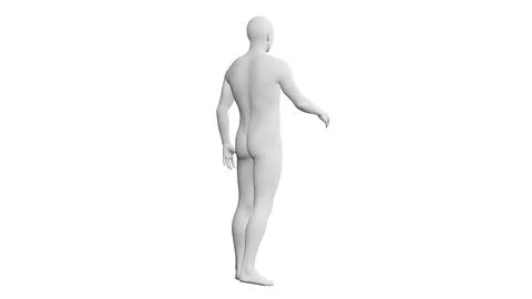 Beautiful young man posing, isolated on white background. 3d illustration (.. Stock Illustration