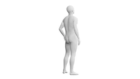 Beautiful young man posing, isolated on white background. 3d illustration (.. Stock Illustration