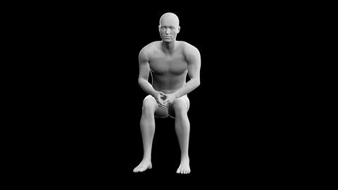Beautiful young man posing, isolated on black background. 3d illustration (.. Stock Illustration
