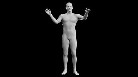 Beautiful young man posing, isolated on black background. 3d illustration (.. Stock Illustration