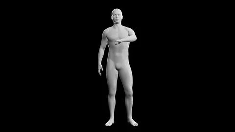 Beautiful young man posing, isolated on black background. 3d illustration (.. Stock Illustration