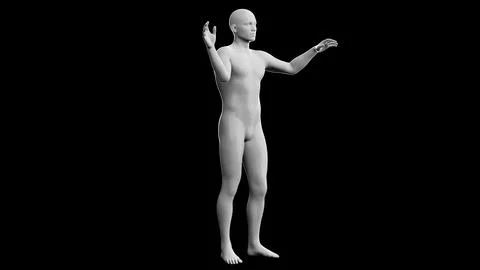 Beautiful young man posing, isolated on black background. 3d illustration (.. Stock Illustration