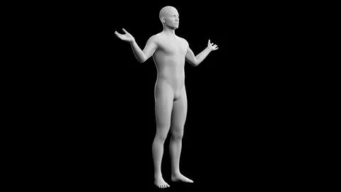 Beautiful young man posing, isolated on black background. 3d illustration (.. Stock Illustration