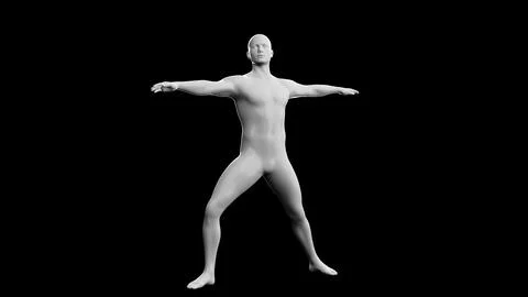 Beautiful young man posing, isolated on black background. 3d illustration (.. Stock Illustration