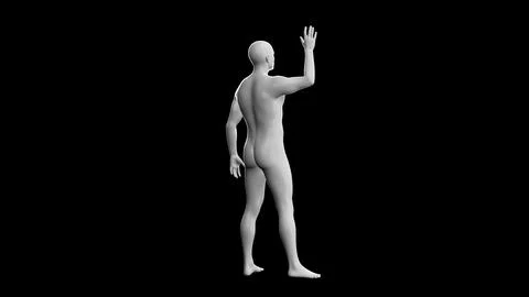 Beautiful young man posing, isolated on black background. 3d illustration (.. Stock Illustration