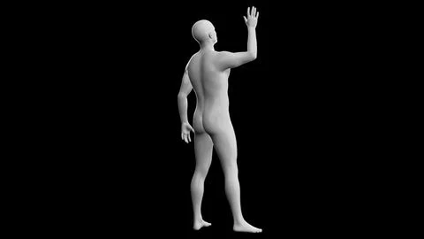 Beautiful young man posing, isolated on black background. 3d illustration (.. Stock Illustration