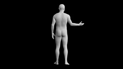 Beautiful young man posing, isolated on black background. 3d illustration (.. Stock Illustration