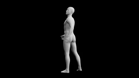 Beautiful young man posing, isolated on black background. 3d illustration (.. Stock Illustration