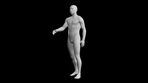 Beautiful young man posing, isolated on black background. 3d illustration (.. Stock Illustration