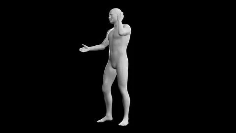 Beautiful young man posing, isolated on black background. 3d illustration (.. Stock Illustration