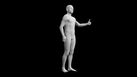 Beautiful young man posing, isolated on black background. 3d illustration (.. Stock Illustration