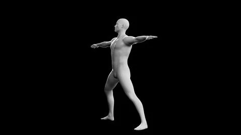Beautiful young man posing, isolated on black background. 3d illustration (.. Stock Illustration