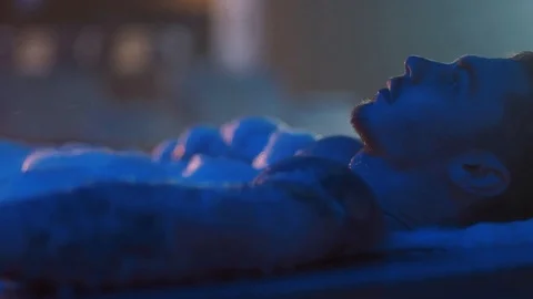Beautiful Young Man Resting In The Jacuzzi. Stock Footage 107420231