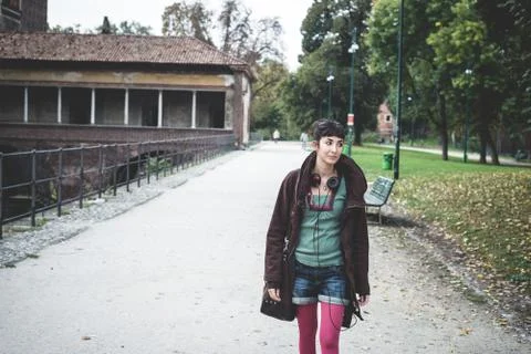 Beautiful young walking Stock Photos