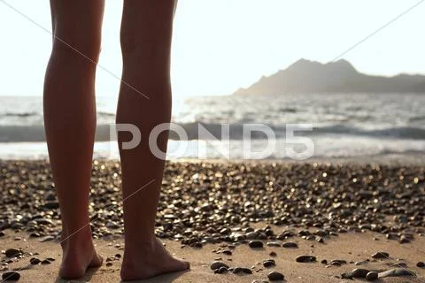 Beautiful Young Woman On The Beach - Legs